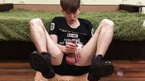 HOTTEST BOY Jerking off respecting Leather Boots