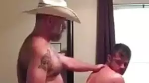 Cowboy daddy bear fucking his cub