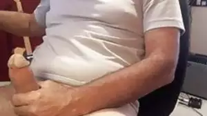 Dad pampers his monster cock