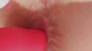 Fucking my ass with pink dildo