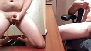 Hairy Skype Buddy Shoots Big Load for Me.