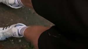 Pissing in my shoes and shorts - completely wet in