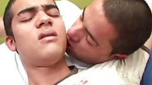 Latino twink ass played by huge dildo before