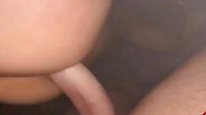 Fucked in the sauna by a big cock.