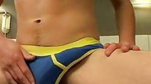 Young twink Joey Steels fills his underwear with