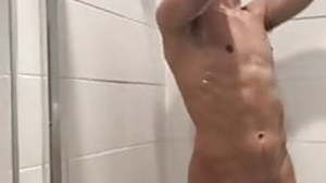 shower wank and cum