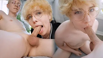 Virginal Sissy Female Gags on a Immense Penis and
