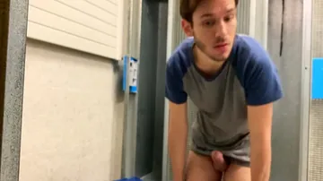 Youthful inexperienced caught stroking in locker