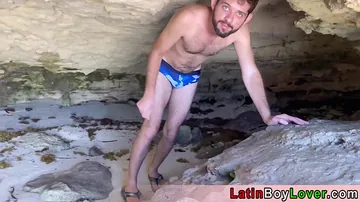 Mexican boys feast fag pride on the beach outdoor