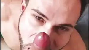 Huge facial blowjob