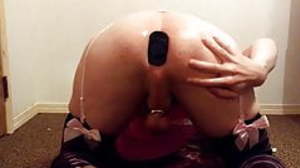 Virgin Sissy in Chastity Toy's his Butt