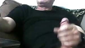 Seductive daddy having distraction on webcam