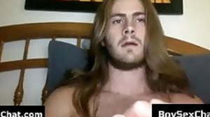 Spectacular dude masturbating in webcam