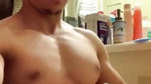 Muscle Latino Teen Jerks big flannel and makes big